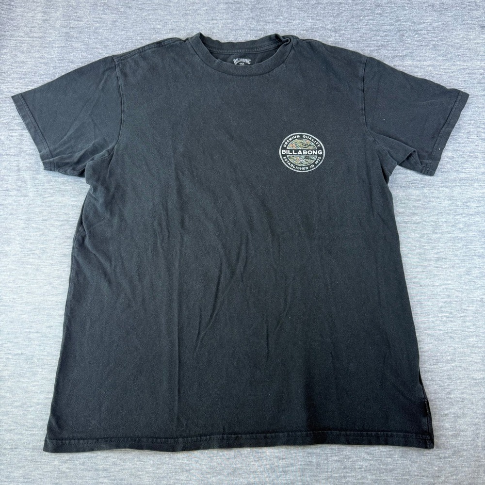 Billabong Y2K Premium Quality Black T Shirt Men's Graphic Tee Streetwear Sz M